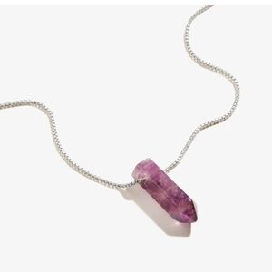 Alex and Ani Sterling Silver Necklace with Amethyst Crystal
